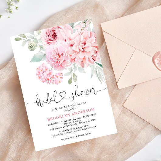 Boho Pink Floral Vrijgezellenfeest Kaart
