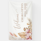 Boho Pink Floral | Vrijgezellenfeest welkomstbanne Spandoek (Verticaal)