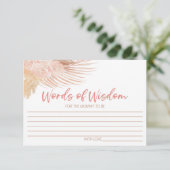 Boho Pink Floral Words of Wisdom Baby shower Advieskaart (Staand voorkant)