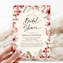 Boho Pink Florals Botanisch Vrijgezellenfeest
