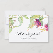 Boho Pink Flowers Modern Weddenschap Hartelijk dan Bedankkaart (Voorkant)