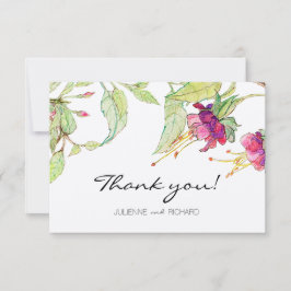 Boho Pink Flowers Modern Weddenschap Hartelijk dan Bedankkaart