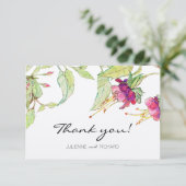 Boho Pink Flowers Modern Weddenschap Hartelijk dan Bedankkaart (Staand voorkant)