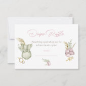 Boho Pink Girl Baby shower Diaper Raffle Card Kaart (Voorkant)