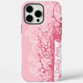 Boho Pink Girly Swirl Grunge Case-Mate iPhone Case (Achterkant)