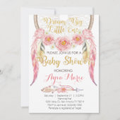 Boho Pink Gold Dreamweaver Baby shower Uitnodiging (Voorkant)