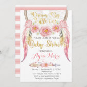 Boho Pink Gold Dreamweaver Baby shower Uitnodiging (Voorkant / Achterkant)