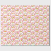 Boho Pink Gold Rainbow Modern Pattern Cadeaupapier (Vlak)