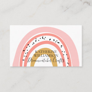 Boho Pink Gold Rainbow Visitekaartje