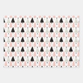 Boho Pink Green Black Kerstmis Holiday Inpakpapier Vel (Voorkant 2)