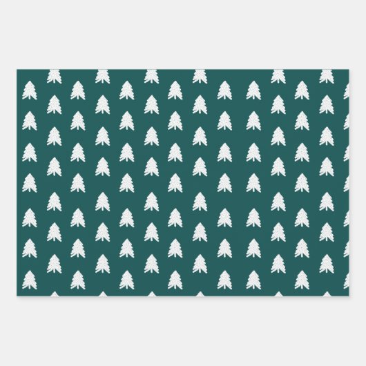 Boho Pink Green Red White Kerstbomen Holiday Inpakpapier Vel (Voorkant 3)