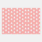 Boho Pink Green Red White Kerstbomen Holiday Inpakpapier Vel (Voorkant)