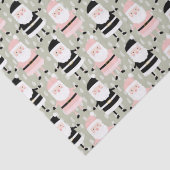 Boho Pink Green Santa Claus Kerstfeestdag Tissuepapier (Detail)