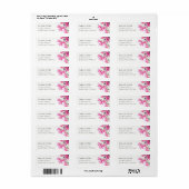 Boho Pink Green Tropical Bougainvillea Adres Etiket (Full Sheet)