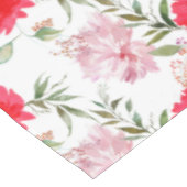 Boho Pink & Green Waterverf Summer Flowers Tafelkleed (Gekanteld)