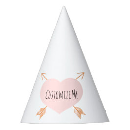 Boho Pink Heart en Arrows Feesthoedjes