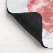 Boho Pink Heart Feathers Daisy Marble Pattern Muismat (Hoek)