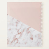 Boho Pink Heart Feathers Daisy Marble Pattern Planner (Achterkant)