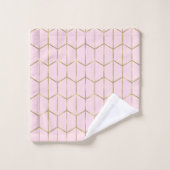 Boho Pink Hexagon Gold en Geometrische glam Bad Handdoek (Wasdoekje)