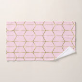 Boho Pink Hexagon Gold en Geometrische glam Bad Handdoek (Handdoek)