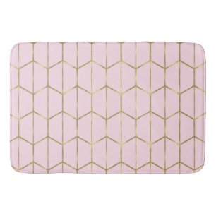 Boho Pink Hexagon Gold en Geometrische glam Badmat