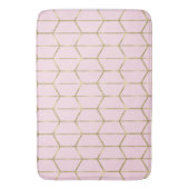 Boho Pink Hexagon Gold en Geometrische glam Badmat (Voorkant Verticaal)