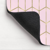 Boho Pink Hexagon Gold en Geometrische glam Muismat (Hoek)