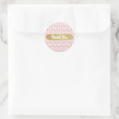 Boho Pink Hexagon Gold Geometric Glam Sweet 16 Ronde Sticker (Tas)