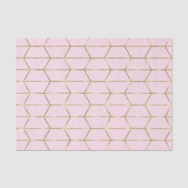 Boho Pink Hexagon Gold Geometric Glam Sweet 16 Tissuepapier