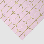 Boho Pink Hexagon Gold Geometric Glam Sweet 16 Tissuepapier (Detail)