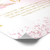 Boho Pink Hoe groot is mama's buik Baby shower Poster (Hoek)