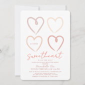 Boho Pink hoort liefje virtueel Baby shower Kaart (Voorkant)