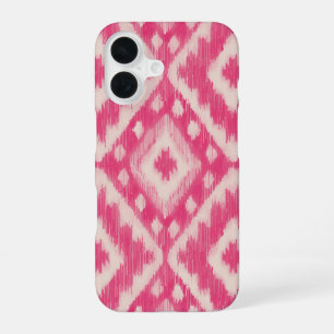 Boho Pink Ikat Design iPhone 16 Hoesje