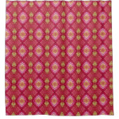 Boho Pink Indische borduurpatronen Douchegordijn (Voorkant)