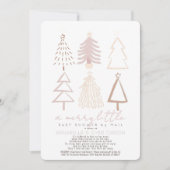 Boho Pink kerstbomen Baby shower per post Kaart (Voorkant)