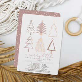 Boho Pink kerstbomen Baby shower per post Kaart