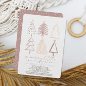 Boho Pink kerstbomen Baby shower per post Kaart