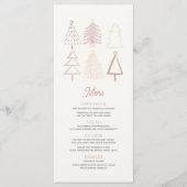 Boho Pink kerstbomen feestdag Menu (Voorkant)