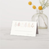 Boho Pink kerstbomen Holiday Plaatskaartje (Voorkant)