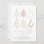 Boho Pink-kerstbomen Virtueel Baby shower Kaart (Voorkant)