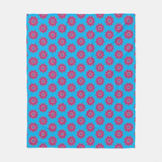 Boho Pink Mandala Pattern Fleece Blanket Deken (Voorkant)