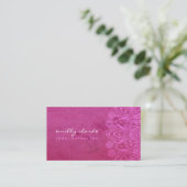 Boho Pink Mandala Yoga Wellness Instructor Girly Visitekaartje (Staand voorkant)
