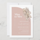 Boho Pink Minimal Arch Miss tegen Mrs Vrijgezellen Kaart (Voorkant)