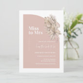 Boho Pink Minimal Arch Miss tegen Mrs Vrijgezellen Kaart (Staand voorkant)