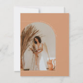 Boho Pink Minimalist Arch Photo Vrijgezellenfeest Kaart (Achterkant)