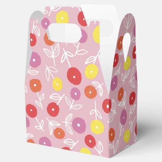 Boho Pink Modern Floral Pattern Bedankdoosjes (Geopend)