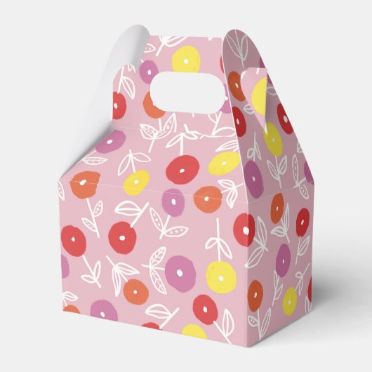 Boho Pink Modern Floral Pattern Bedankdoosjes (Voorkant Zijde)