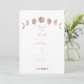 Boho Pink Moon faseert moderne minimale bruiloft Kaart (Staand voorkant)