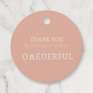 Boho Pink nederful First Birthday Party Favor Tag Bedankjes Labels