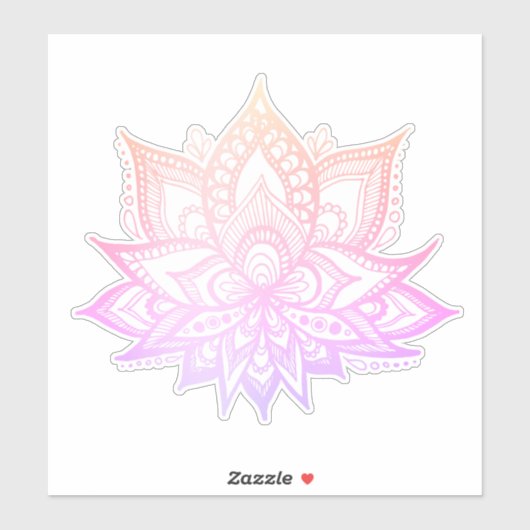 Boho Pink Ombre Lotus Bloem Sticker (Vel)